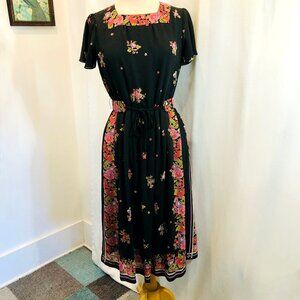 Vintage 1970s Scarf Print Dress by Atelier Gemeaux